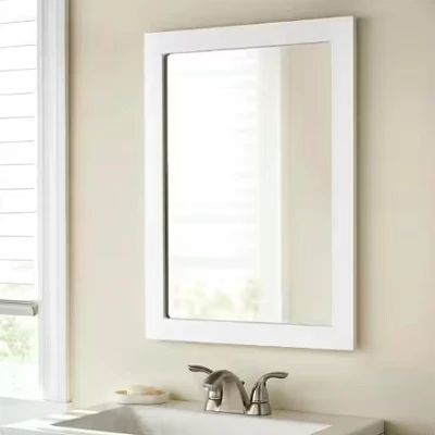 White frame mirror